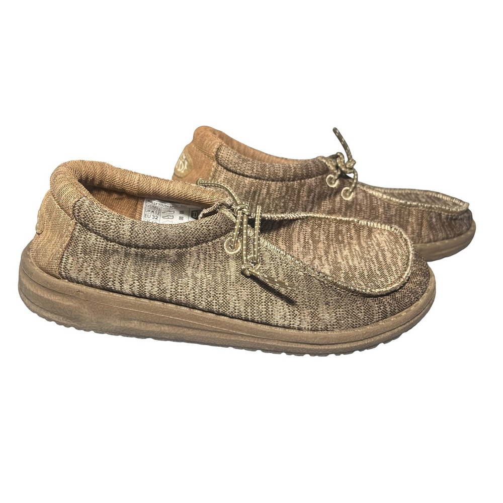 Hey Dude Wally Youth Sport Knit Walnut Brown Toddler Shoes 40551-267 Size 13TD